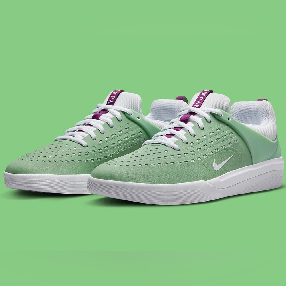 Nike SB Nyjah Free 3 Enamel Mint Green White DJ6130-300 sz 14 NWOT Skate Shoe